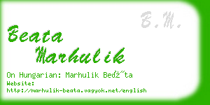 beata marhulik business card